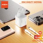 Kucni punjac Moxom MX-HC164 PD 20W Type-C na Lightning beli slika 4