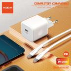 Kucni punjac Moxom MX-HC164 PD 20W Type-C na Type-C beli slika 3