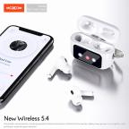 Slusalice bluetooth Moxom MX-TW67 ANC sa LED ekranom bele slika 4