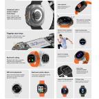 Pametni Sat Smart watch DT WATCH ULTRA crni (narandzasta silikonska narukvica) slika 4