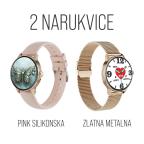 Pametni Sat Smart watch OD9 zlatni (zlatna metalna i pink silikonska narukvica) slika 9