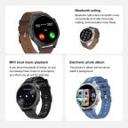 Pametni Sat Smart Watch DT5 sivi (plava silikonska i braon kozna narukvica) slika 9