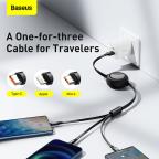 USB data kabal BASEUS Mirror 3in1 micro/Iphone lightning/Type C 66W 1.2m crni slika 2