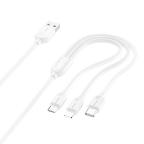 USB data kabal Comicell Superior CO-BX14 3in1 lightning/micro/type C 2.4A 1.2m beli slika 2