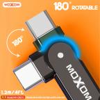 USB data kabal Moxom MX-CB210 180 Rotation 3A Type C 1.2m crni slika 2