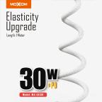 USB data kabal Moxom MX-CB136 PD 30W Type-C na lightning 1m beli slika 2
