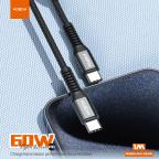 USB data kabal Moxom MX-CB235 PD 60W Type-C na Type-C 1m crni slika 2