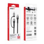 USB data kabal Superior SU-K106 2in1 Type-C na Type-C/Lightning 1m crni slika 2