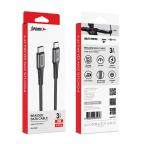 USB data kabal Superior SU-K102 pleteni Fast 60W 3A Type C na Type C 1m crni slika 4