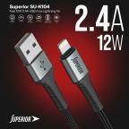 USB data kabal Superior SU-K104 Fast 12W 2.4A USB A na Lightning 1m crni slika 5