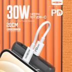 USB data kabal Moxom MX-CB127 Type C na Lightning PD 30W 20cm beli slika 3