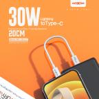 USB data kabal Moxom MX-CB127 Type C na Lightning PD 30W 20cm beli slika 4