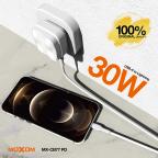 USB data kabal MOXOM MX-CB77 PD 30W Type-C na Lightning beli slika 3