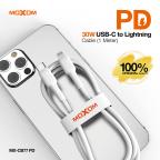 USB data kabal MOXOM MX-CB77 PD 30W Type-C na Lightning beli slika 5