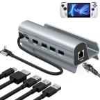 Adapter Type C JWD-TC58 na LAN, PD, HDMI, 3x USB 3.0 6 u 1 sivi slika 2