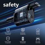 Auto punjac C1 4u1 PD 3A, USB 2.4A 120W (total) sa Type C/lightning kablom tamno sivi slika 10