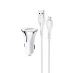 Auto punjac HOCO Z31 QC3.0 2xUSB sa micro USB kablom beli cena 2000 din slika