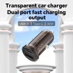 Auto punjac KONFULON C85Q, 3.6A, QC3.0 22.5W, PD 30W transparentan slika 2