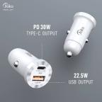 Auto punjac KONFULON JK79, 3A, QC3.0 22.5W, PD 30W crni slika 2