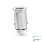 Auto punjac Pluginn PI-20 QC 3.0, 3A, 18W, srebrni slika 1
