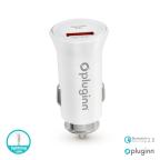 Auto punjac Pluginn PI-21S, PD 20W, QC 3.0 18W, sa lightning kablom beli cena 2000 din slika