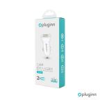Auto punjac Pluginn PI-35 2xUSB, 2.4A  sa lightning kablom beli slika 3