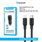 Auto punjac Teracell Evolution TC-11 PD 22.5W + USB QC3.0 20W, 45W (total) sa PD Lightning kablom crni slika 3