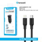 Auto punjac Teracell Evolution TC-12 PD 20W crni sa PD Lightning kablom crni slika 3