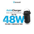 Auto punjac Teracell Evolution TC-13 PD 30W + USB QC3.0 18W, 48W (total) sa PD Type C kablom crni cena 3500 din slika