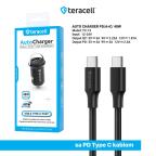 Auto punjac Teracell Evolution TC-13 PD 30W + USB QC3.0 18W, 48W (total) sa PD Type C kablom crni slika 3
