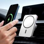 Auto stalak magnetic Magsafe punjac 15W beli cena 4000 din slika