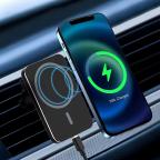 Auto stalak magnetic Magsafe punjac 15W crni cena 4000 din slika