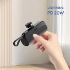 Power bank prenosiva baterija privezak 5000mAh lightning crna slika 1