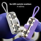 Power bank prenosiva baterija privezak Oxpower 5000mAh Type C ljubicasta slika 3