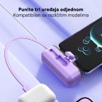 Power bank prenosiva baterija privezak Oxpower 5000mAh Type C ljubicasta slika 4