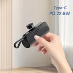 Power bank prenosiva baterija privezak 5000mAh Type C crna slika 1