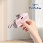 Power bank prenosiva baterija privezak 5000mAh Type C roze cena 4000 din slika