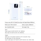 Power bank prenosiva baterija REMAX Suji Series RPP-513 20W+22.5W PD+QC 20000mAh bela slika 9