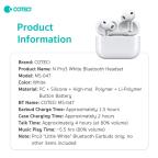 Bluetooth slusalice Coteci Smart Pods Pro 3 bele slika 4