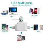 Citac kartica SD microSD na Type C Lightning USB 2.0 JWD-84 beli slika 5