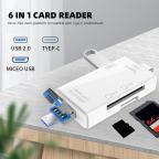 Citac kartica USB JWD 6u1 OTG beli slika 2