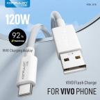 Data kabl KONFULON DC110, VIVO 120W, sa kablom USB na Type C beli 1m slika 2