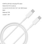 Data kabl KONFULON DC15 PD 18W Type C na Type C beli 1m slika 2
