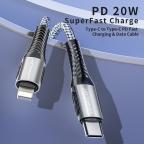 Data kabl KONFULON DC35 PD 20W Super Fast Charge Type C na lighting sivi 1m slika 2
