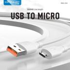 Data kabl KONFULON DC63, 3A, USB na micro USB beli 1m slika 2