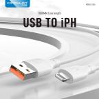 Data kabl KONFULON DC64, 3A, USB iPhone Lightning beli 1m slika 2
