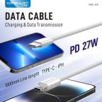 Data kabl KONFULON DC81 27W Type C na iPhone lightning beli 1m slika 4