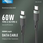 Data kabl KONFULON DC94, 60W, Type C na Type C crni 1m slika 2