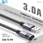 Data kabl KONFULON DL93, LCD Display, USB na iPhone lightning 1m slika 2