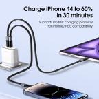 Data kabl LDNIO LC241i 30W Fast Automatic Power OFF Type C na iPhone lightning crni 1m slika 4